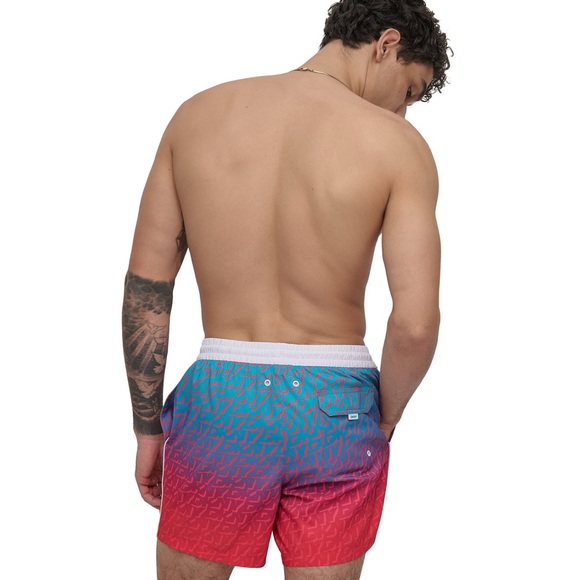 Men's Swim Shorts in Red and Blue - Picture 2 of 4